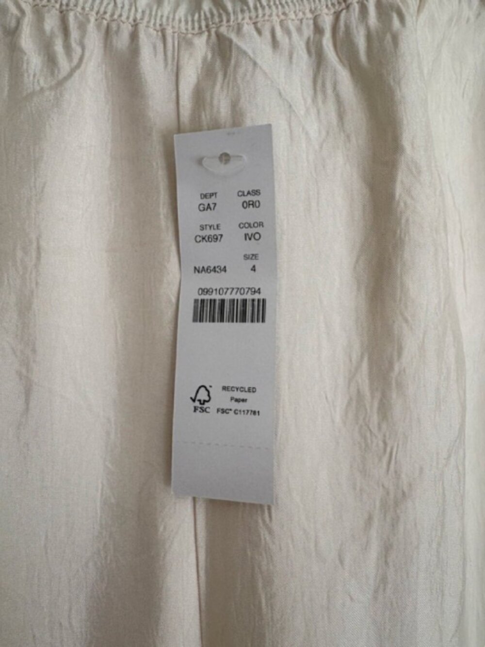 NWT J.Crew Stratus Pants Side-Stripe Ivory Pull-On Pant Size 4 - Picture 14 of 14